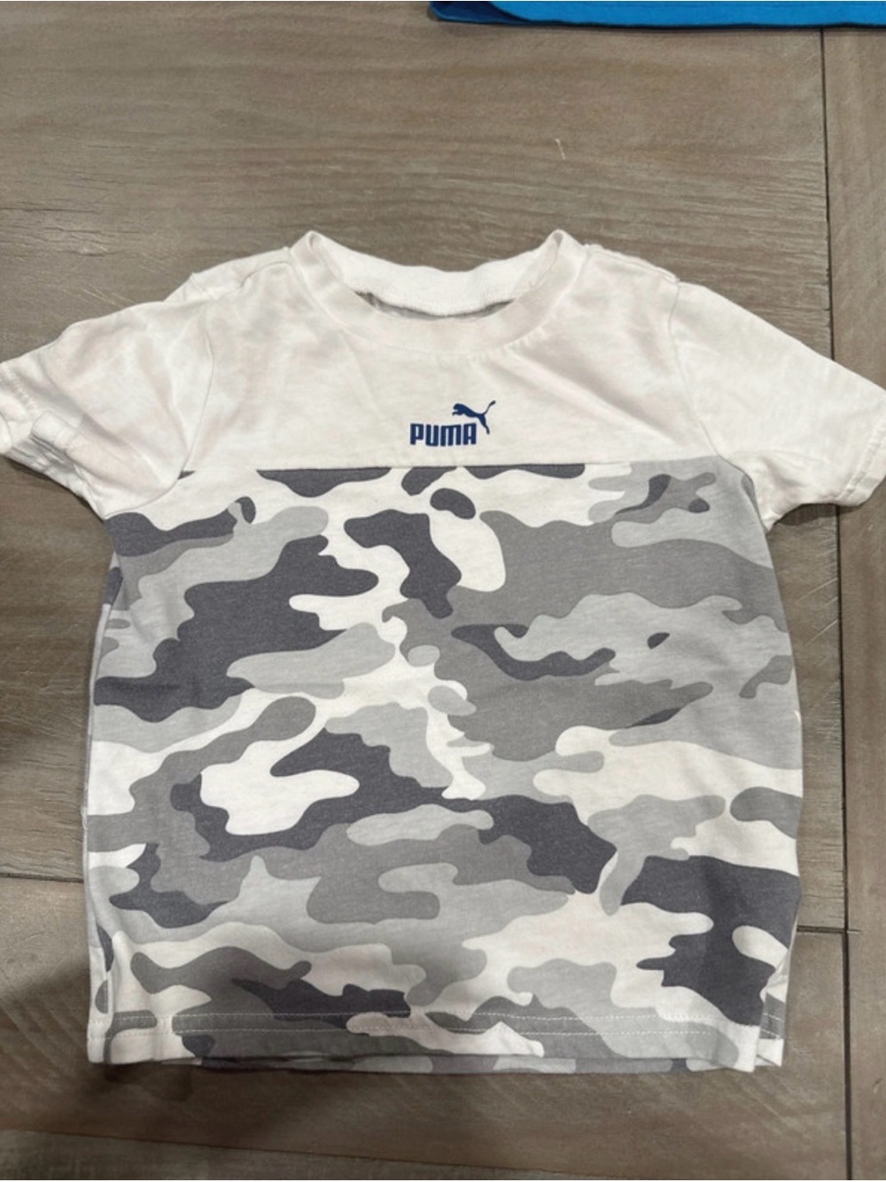 Puma White & Gray Camo Short Sleeve Tee for Kids